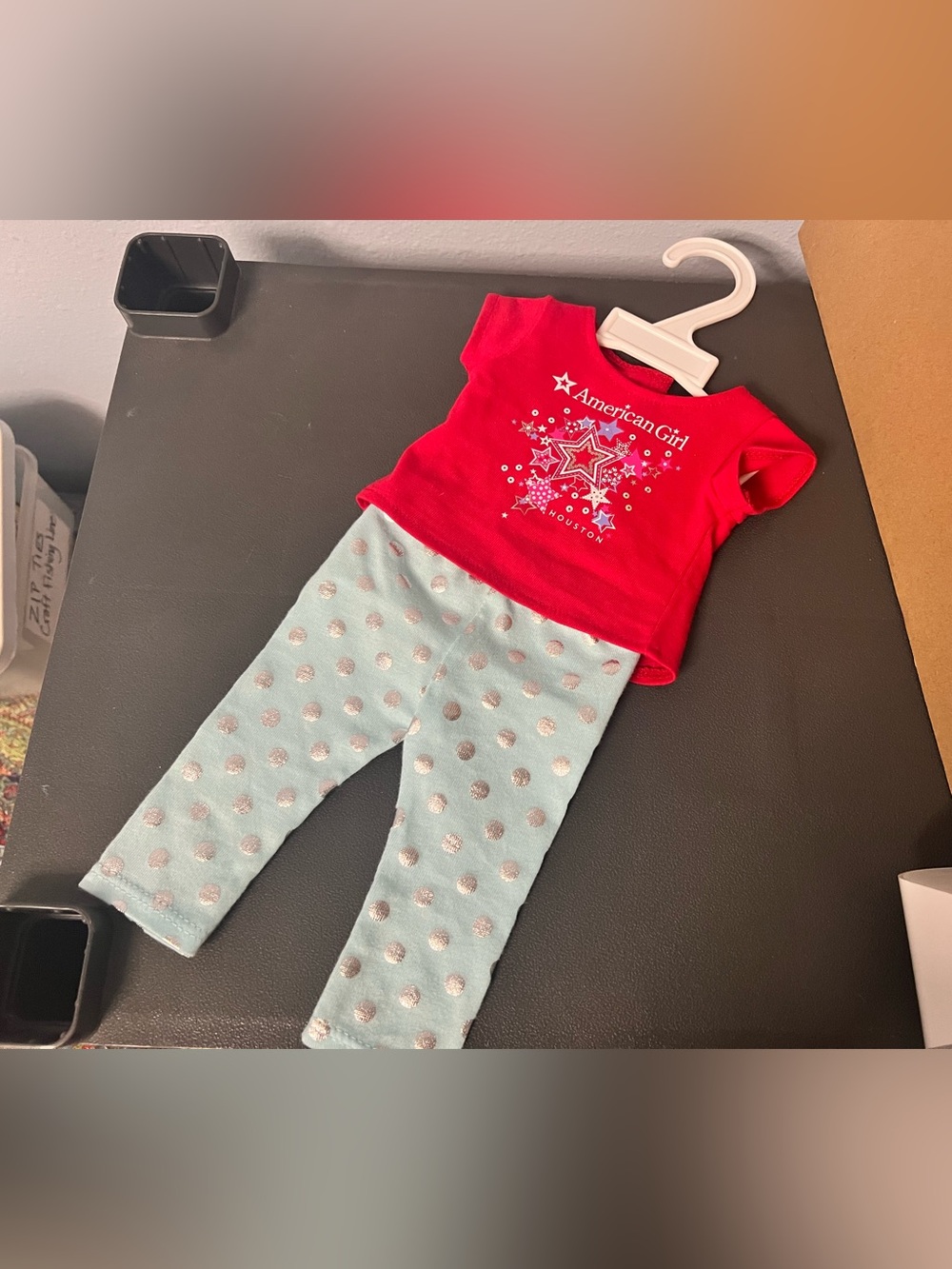 American Girl Doll Houston Shirt and Blue Polka-Dot Pants